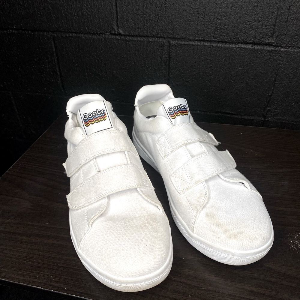 Goats White Mens Velcro Sneaker